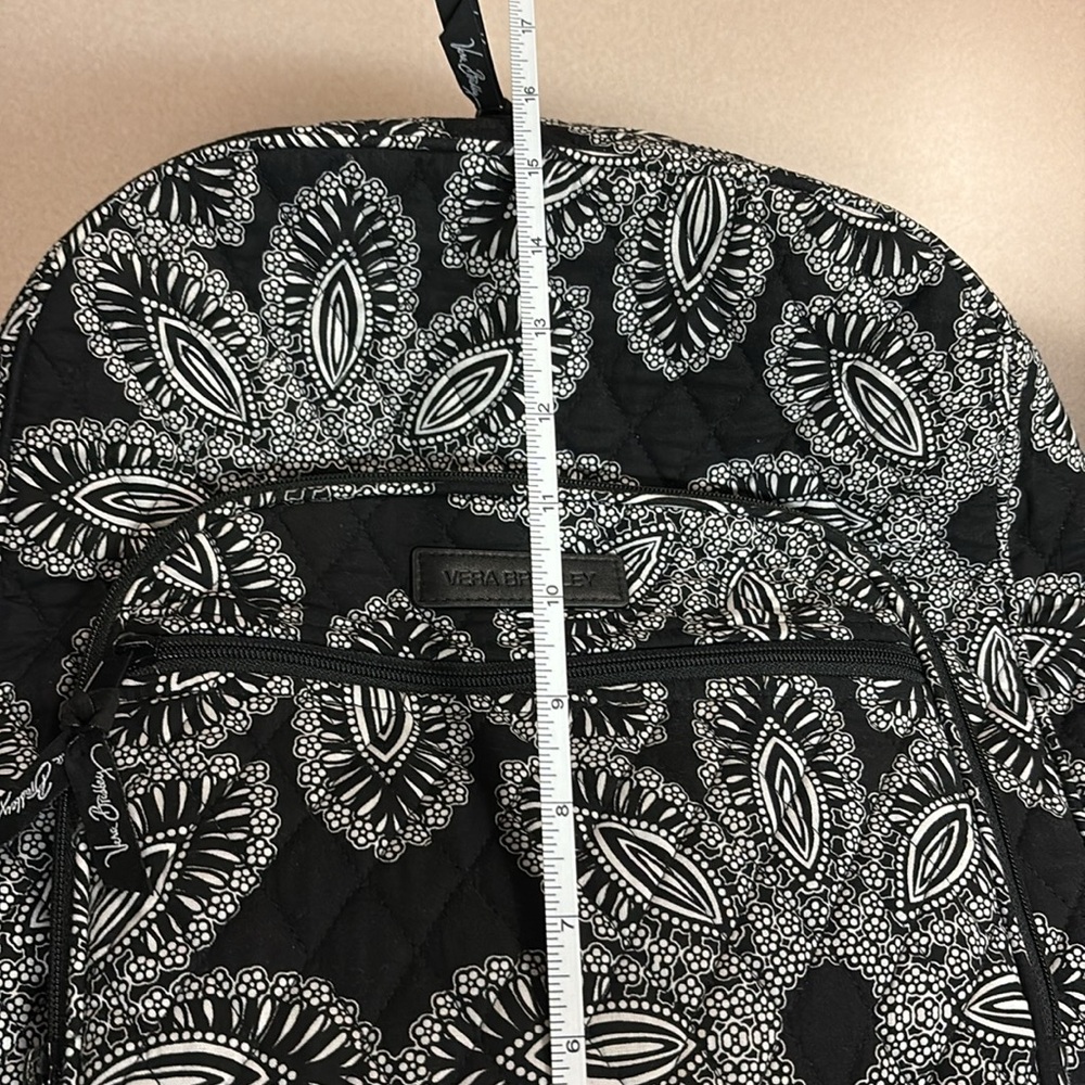 Vera Bradley Black and White Floral Backpack - Picture 8 of 9
